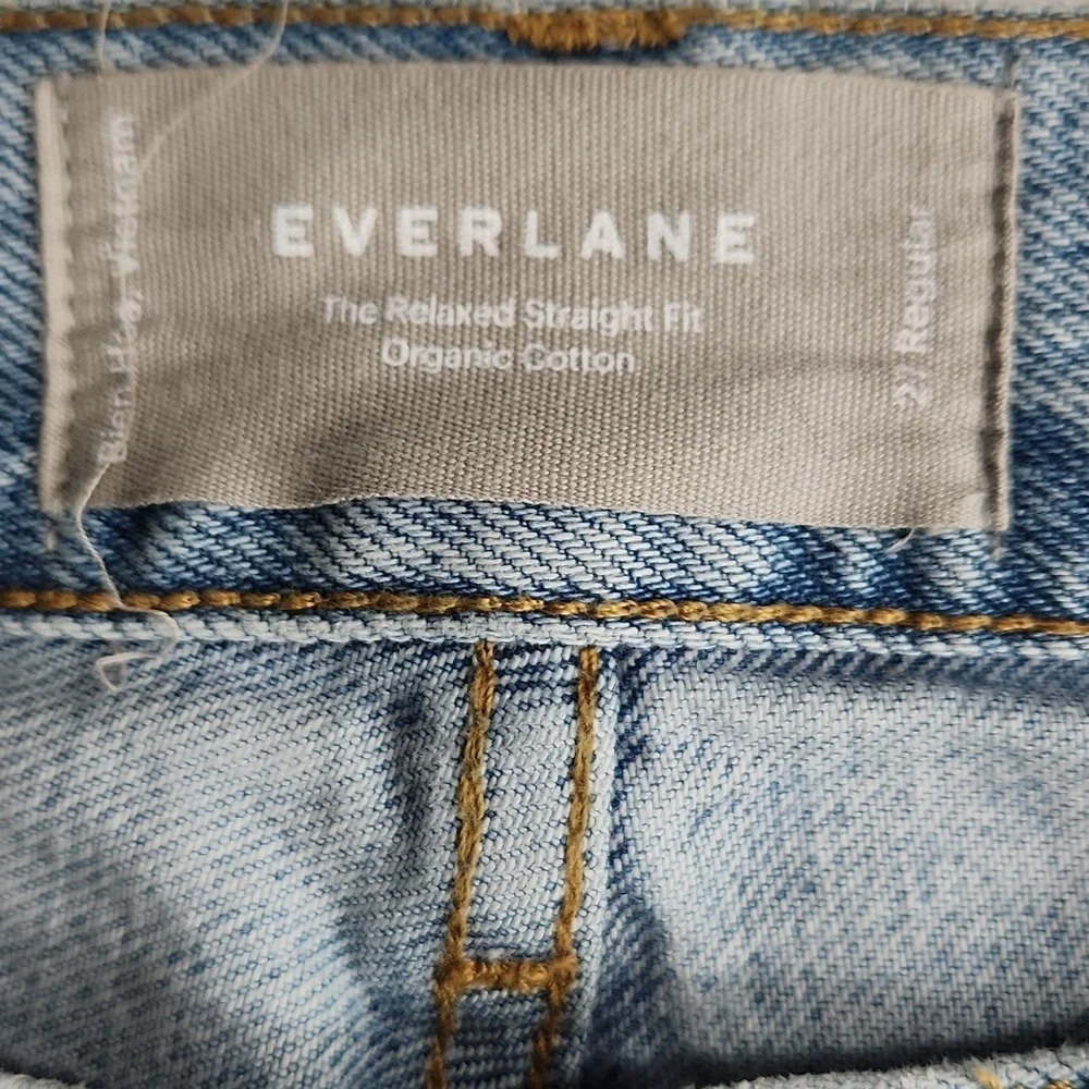 Everlane The Relaxed Straight Fit Organic Cotton‎ Button Fly Straight Leg Jeans